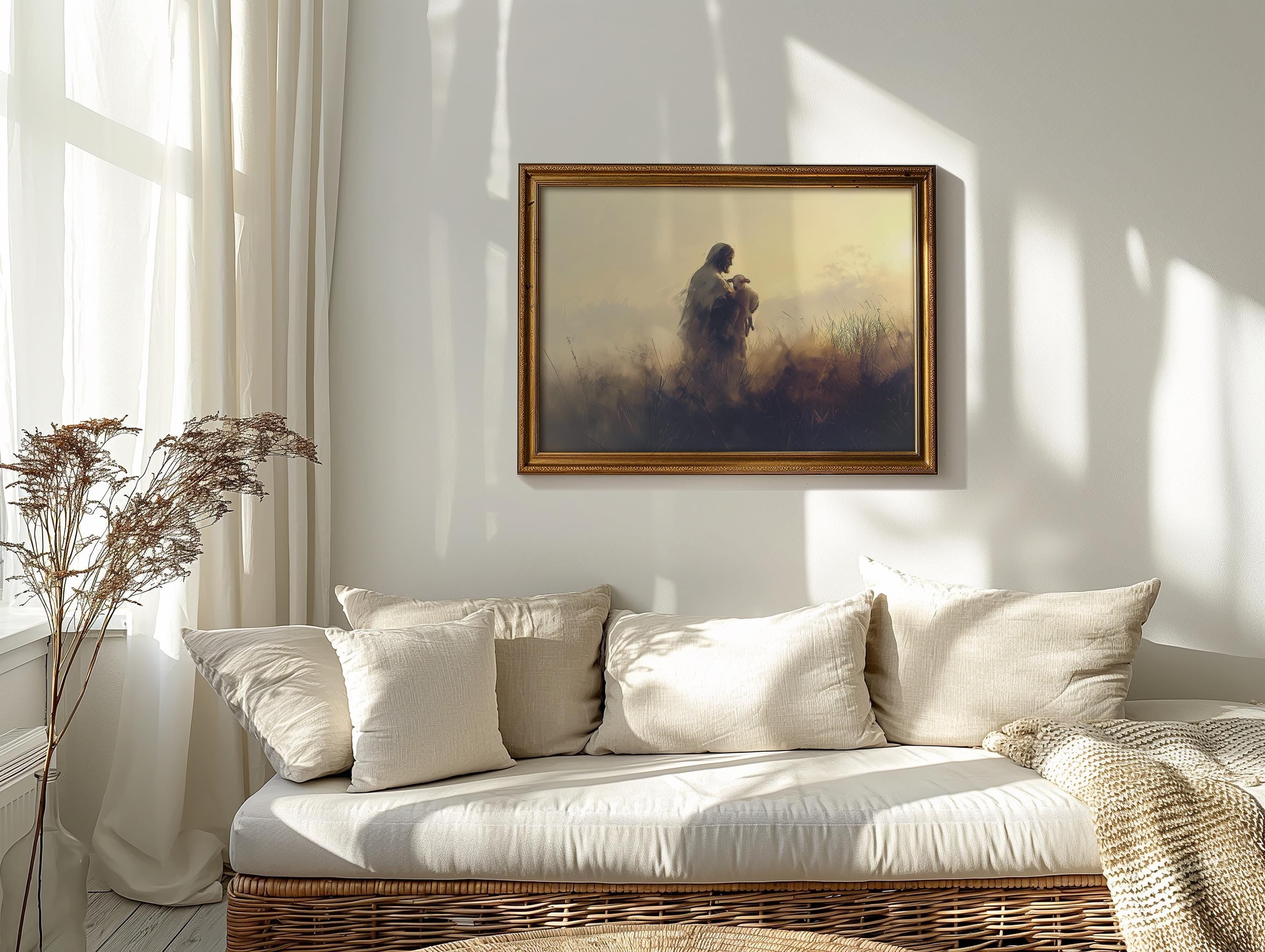 The Journey Home Poster, Parable of The Lost Sheep Poster, Jesus Holding Lamb Wall Art, Good Shepherd Poster, Scripture Wall Art, Christian Gift